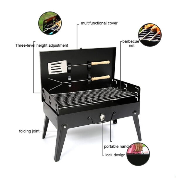 Portable Folding Charcoal Barbecue Grill - Image 3