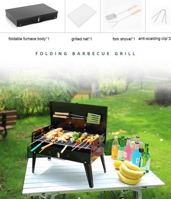 Portable Folding Charcoal Barbecue Grill - Image 5