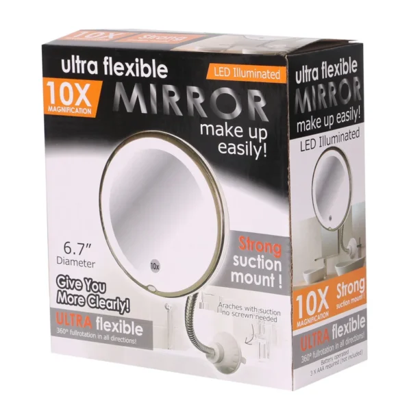10x cosmetic light mirror make up magnified round led cosmetic mirror 57778691