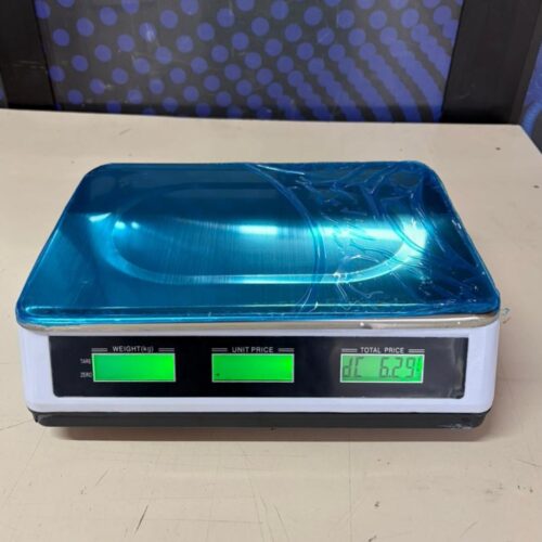 ელექტრონული სავაჭრო სასწორი მწვანე LCD ეკრანებით წინა ხედი